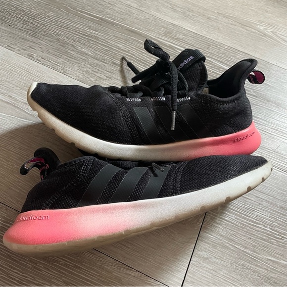 Adidas Cloudfoam Pure Running Shoes Lightweight Ombre Black Pink Size 8 - Picture 5 of 9
